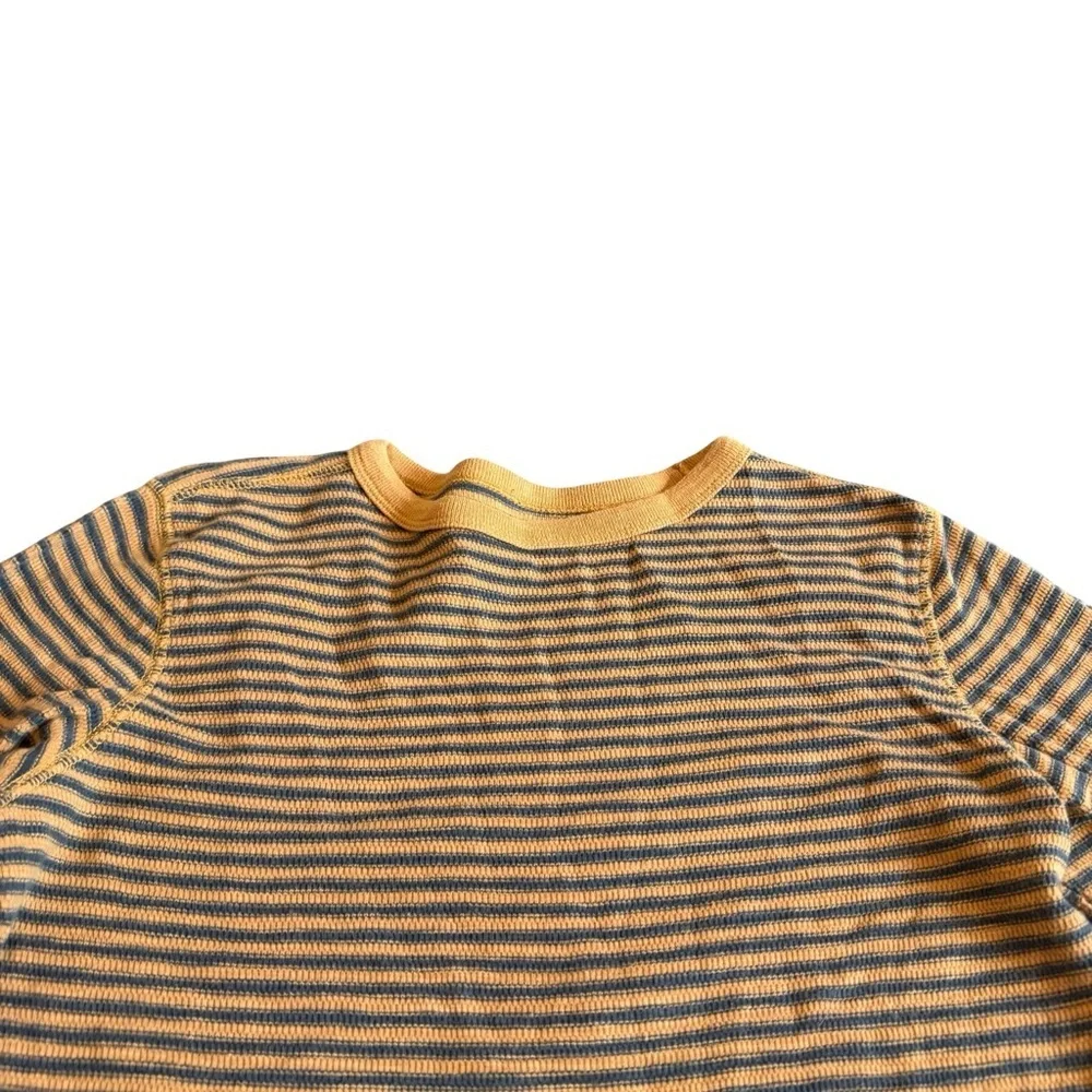 Gap Kids Yellow Grey Stripe Long Sleeve Shirt T-Shirt Top Large 10-12 Big Kid